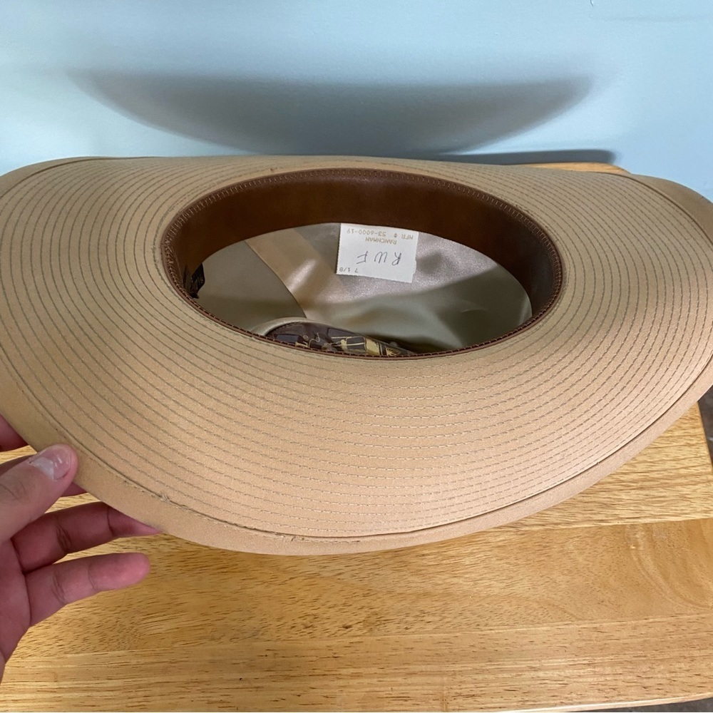 Tan Cowboy Hat with Braided Band - Picture 8 of 12